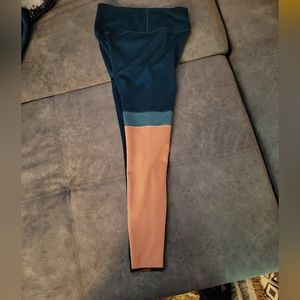 NIke leggings size med , nwot multi colored green , cream goes with nike top